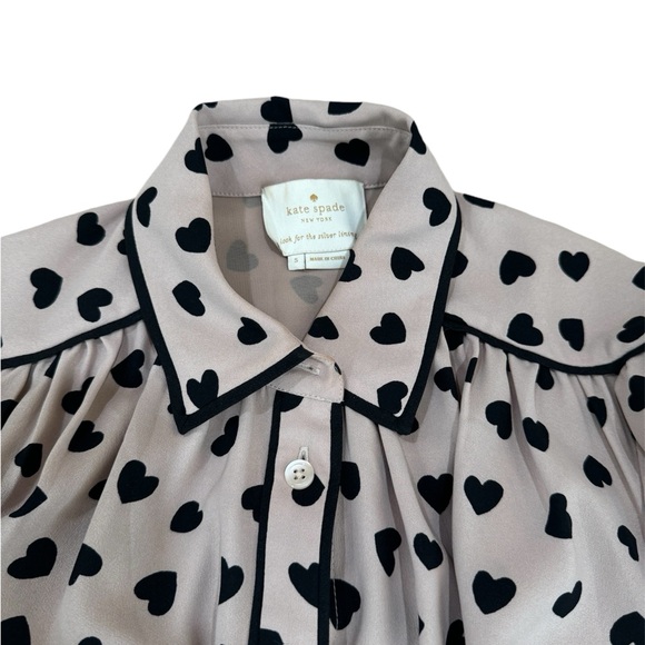 Kate Spade - Beige and Black Hearts Dress - Small - Picture 3 of 5